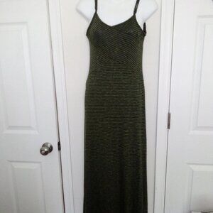 Green Striped Maxi Dress Size Small